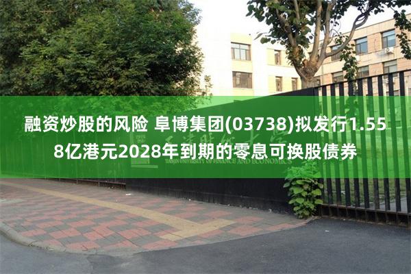 融资炒股的风险 阜博集团(03738)拟发行1.558亿港元2028年到期的零息可换股债券