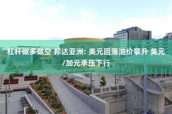杠杆做多做空 邦达亚洲: 美元回落油价攀升 美元/加元承压下行